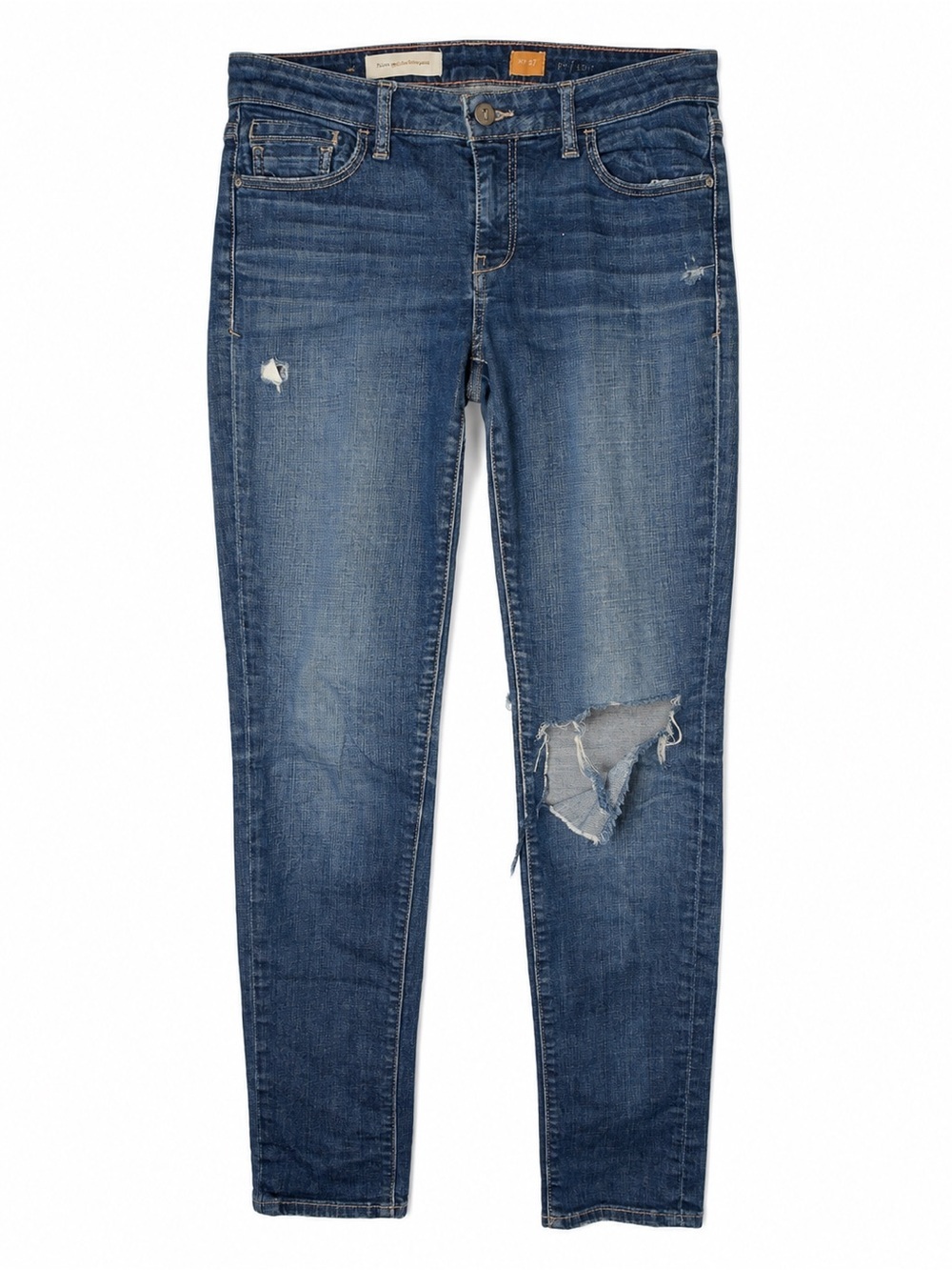 Anthropologie Pilcro No 27 Distressed Skinny Jeans Medium Wash Grunge Y2K Boho